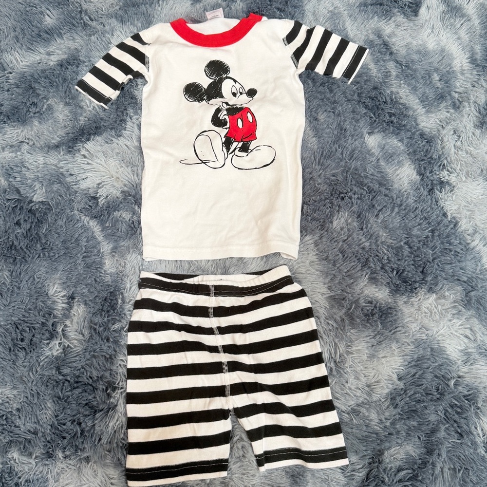 Disney mickey mouse matching set boys 4T / 5T stripes organic cotton